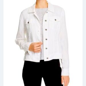 Eileen Fisher Organic Linen Women's White  Jacket Size Large